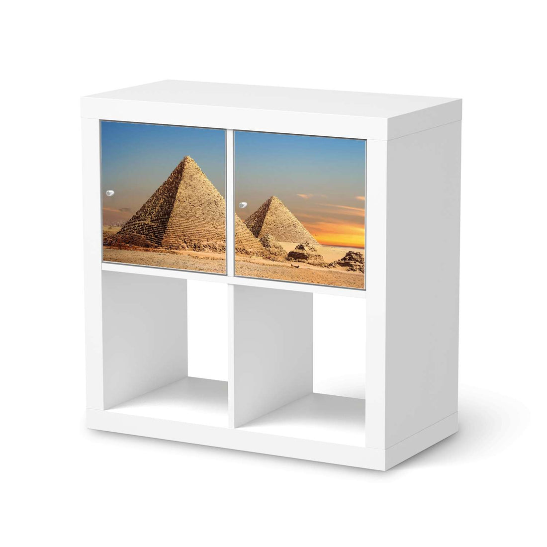 Möbel Klebefolie Pyramids - IKEA Expedit Regal 2 Türen Quer  - weiss
