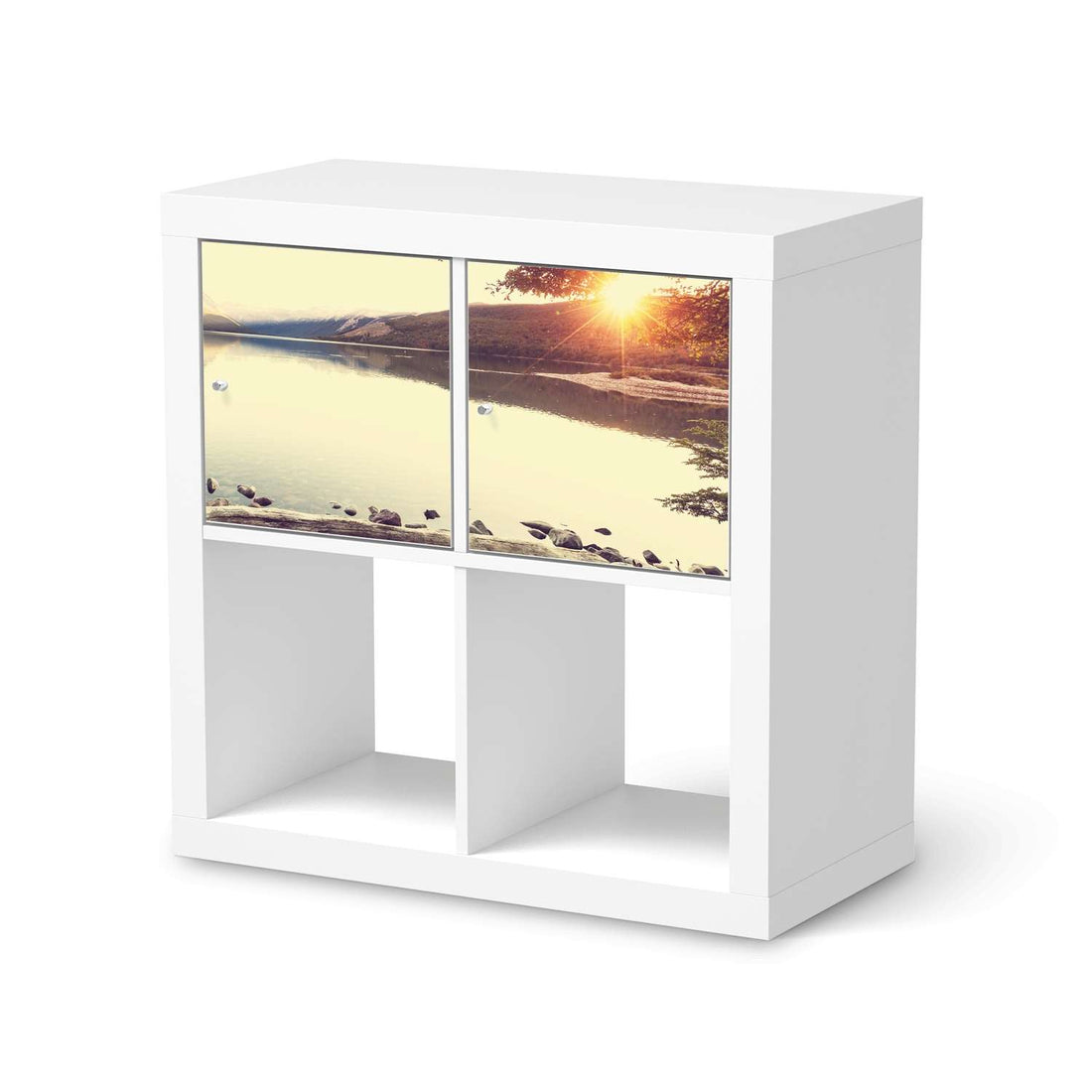 Möbel Klebefolie Seaside Dreams - IKEA Expedit Regal 2 Türen Quer  - weiss