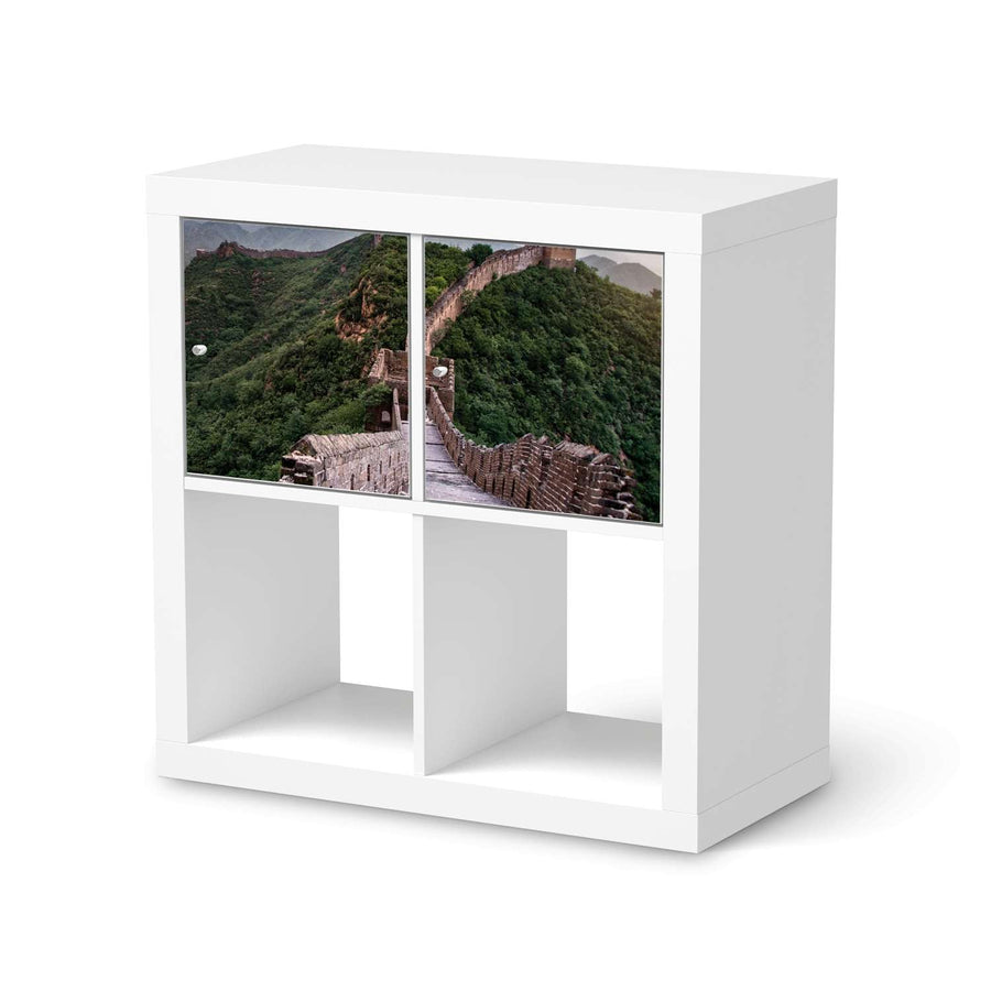 Möbel Klebefolie The Great Wall - IKEA Expedit Regal 2 Türen Quer  - weiss