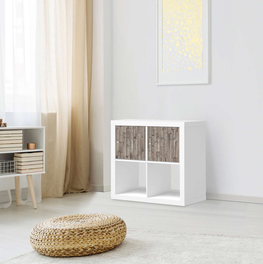 Möbel Klebefolie Dark washed - IKEA Expedit Regal 2 Türen Quer - Wohnzimmer