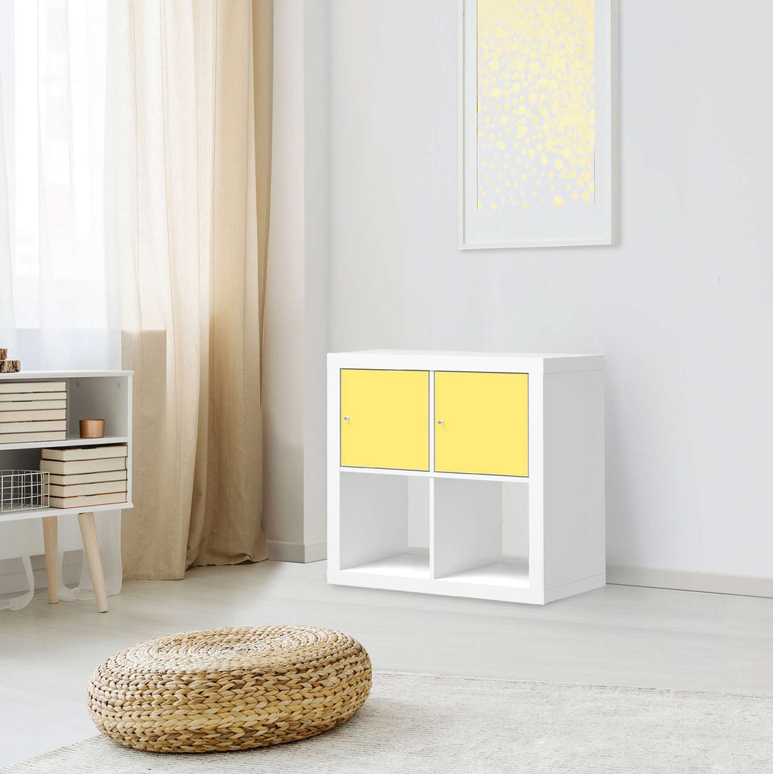 Möbel Klebefolie Gelb Light - IKEA Expedit Regal 2 Türen Quer - Wohnzimmer