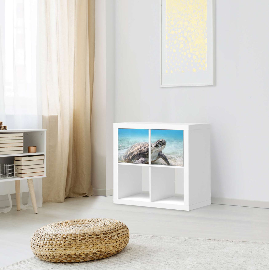 Möbel Klebefolie Green Sea Turtle - IKEA Expedit Regal 2 Türen Quer - Wohnzimmer