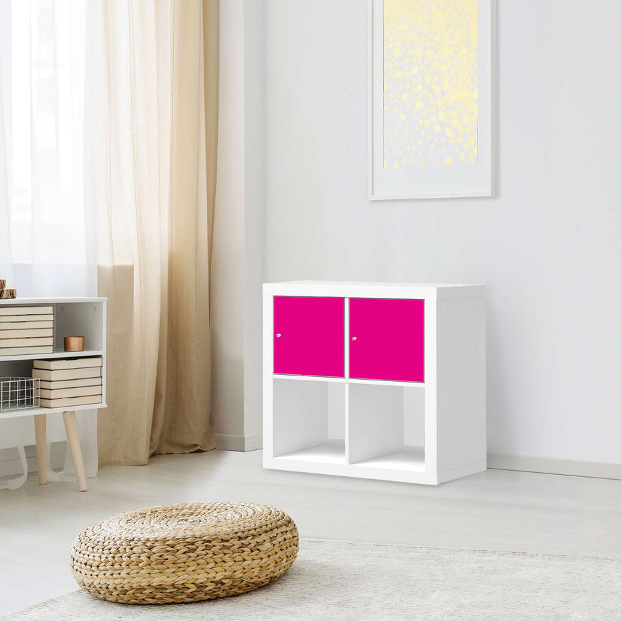 Möbel Klebefolie Pink Dark - IKEA Expedit Regal 2 Türen Quer - Wohnzimmer
