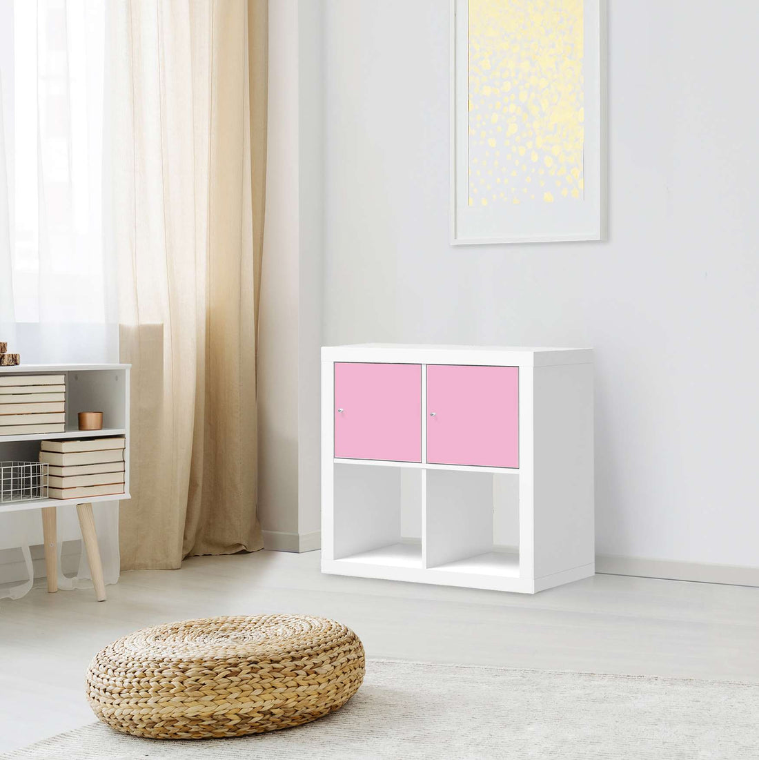 Möbel Klebefolie Pink Light - IKEA Expedit Regal 2 Türen Quer - Wohnzimmer
