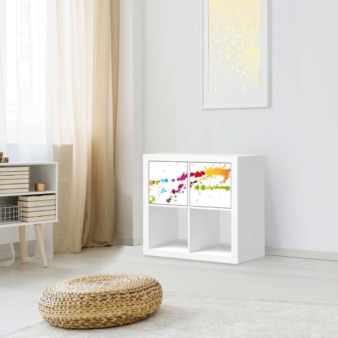 Möbel Klebefolie Splash 2 - IKEA Expedit Regal 2 Türen Quer - Wohnzimmer