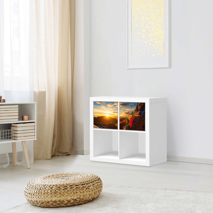 Möbel Klebefolie Tibet - IKEA Expedit Regal 2 Türen Quer - Wohnzimmer