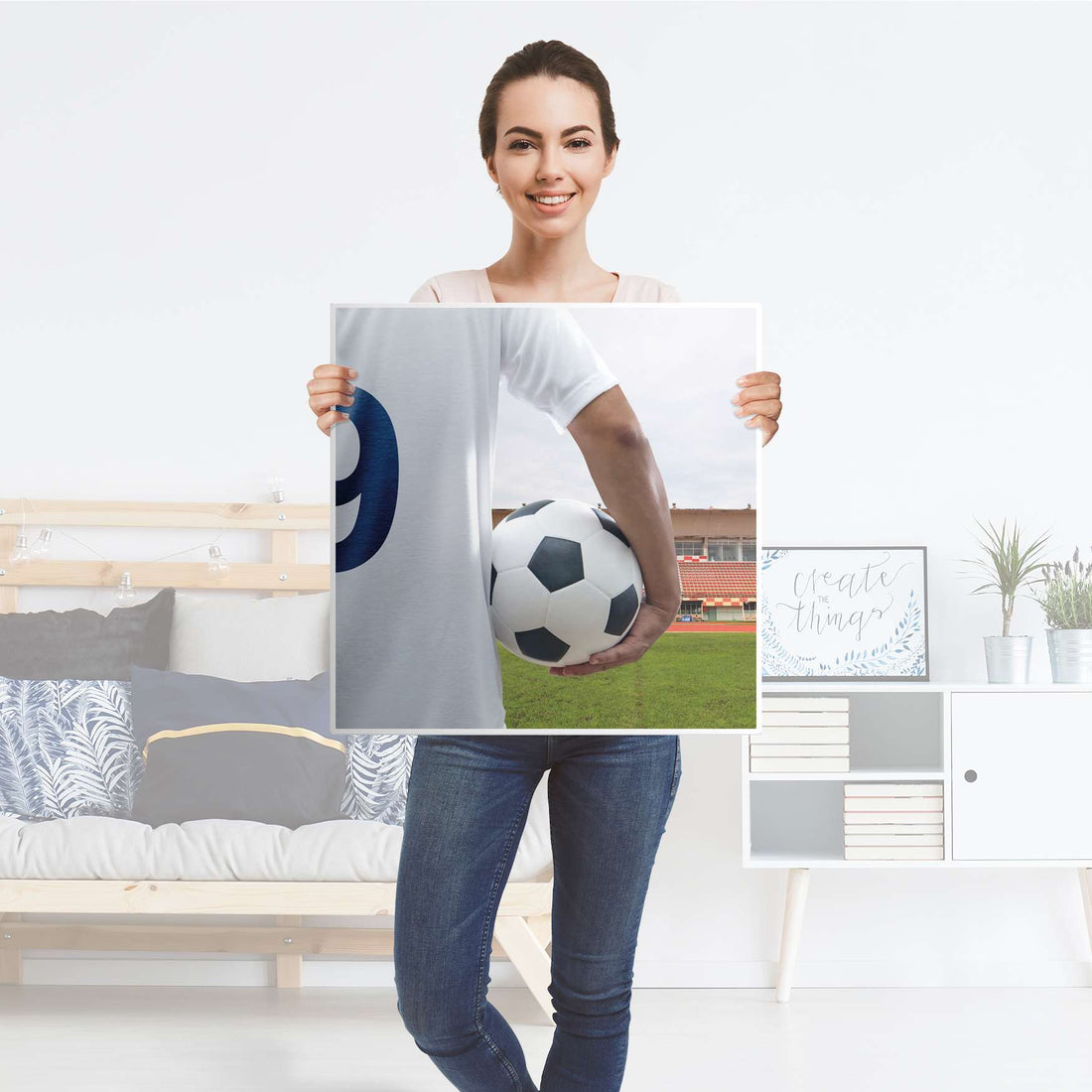 Möbel Klebefolie Footballmania - IKEA Hemnes Beistelltisch 55x55 cm - Folie