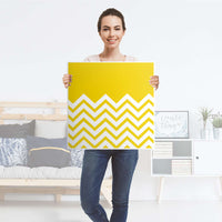 Möbel Klebefolie Gelbe Zacken - IKEA Hemnes Beistelltisch 55x55 cm - Folie