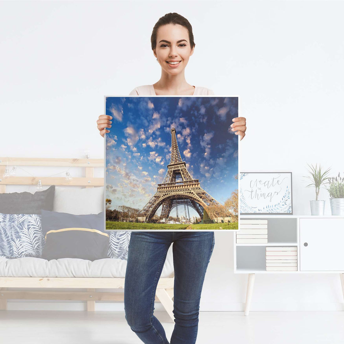 Möbel Klebefolie La Tour Eiffel  - IKEA Hemnes Beistelltisch 55x55 cm - Folie