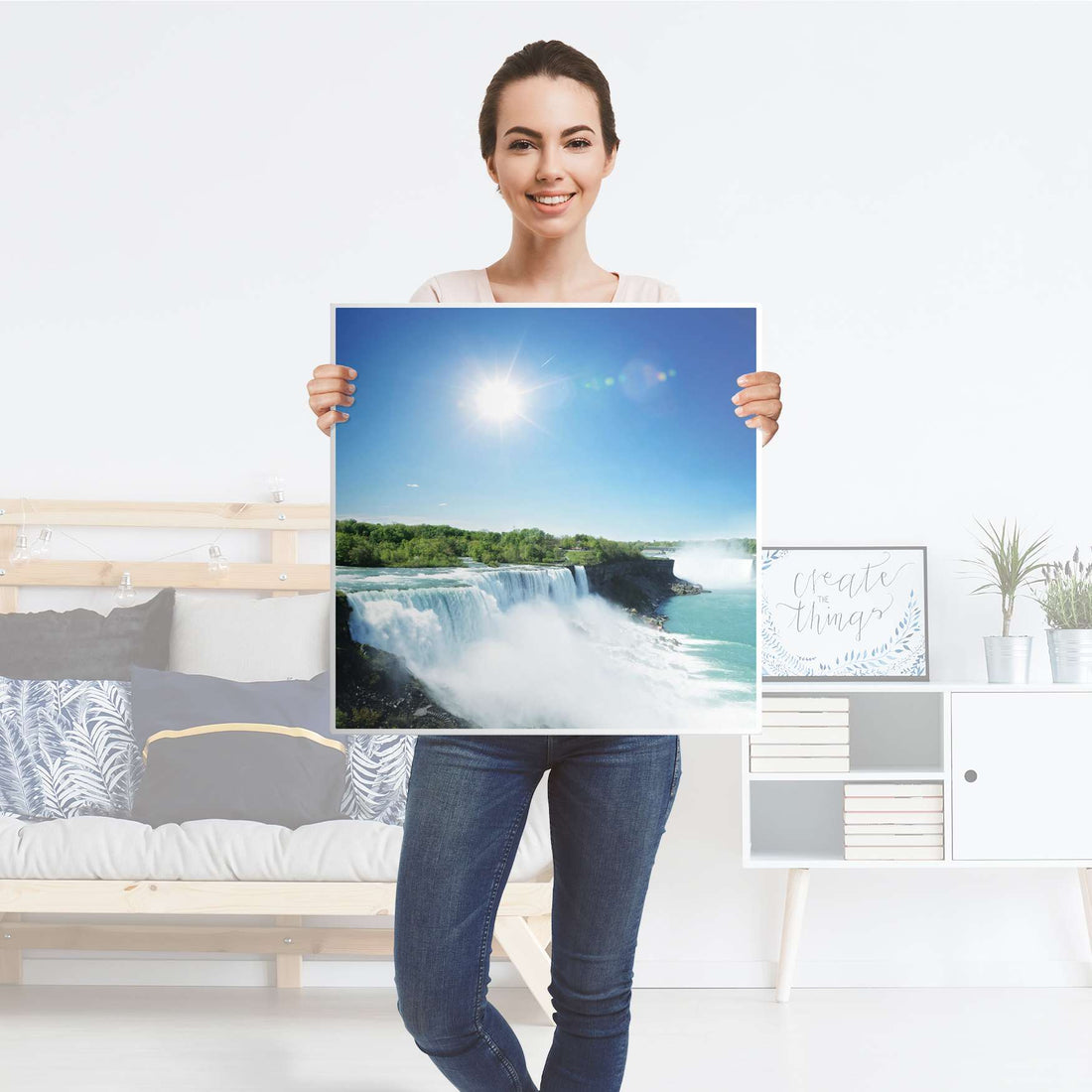 Möbel Klebefolie Niagara Falls - IKEA Hemnes Beistelltisch 55x55 cm - Folie