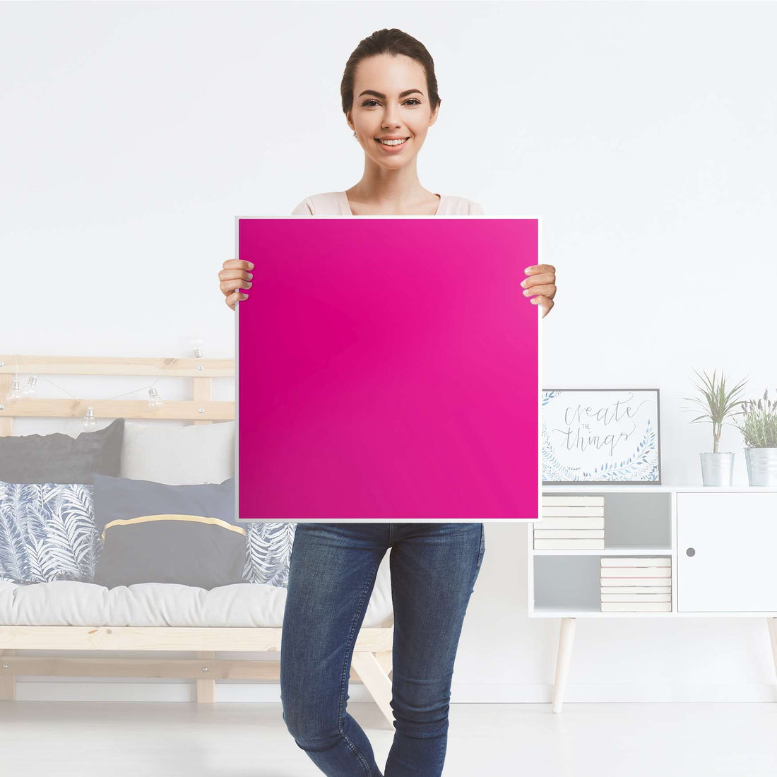 Möbel Klebefolie Pink Dark - IKEA Hemnes Beistelltisch 55x55 cm - Folie