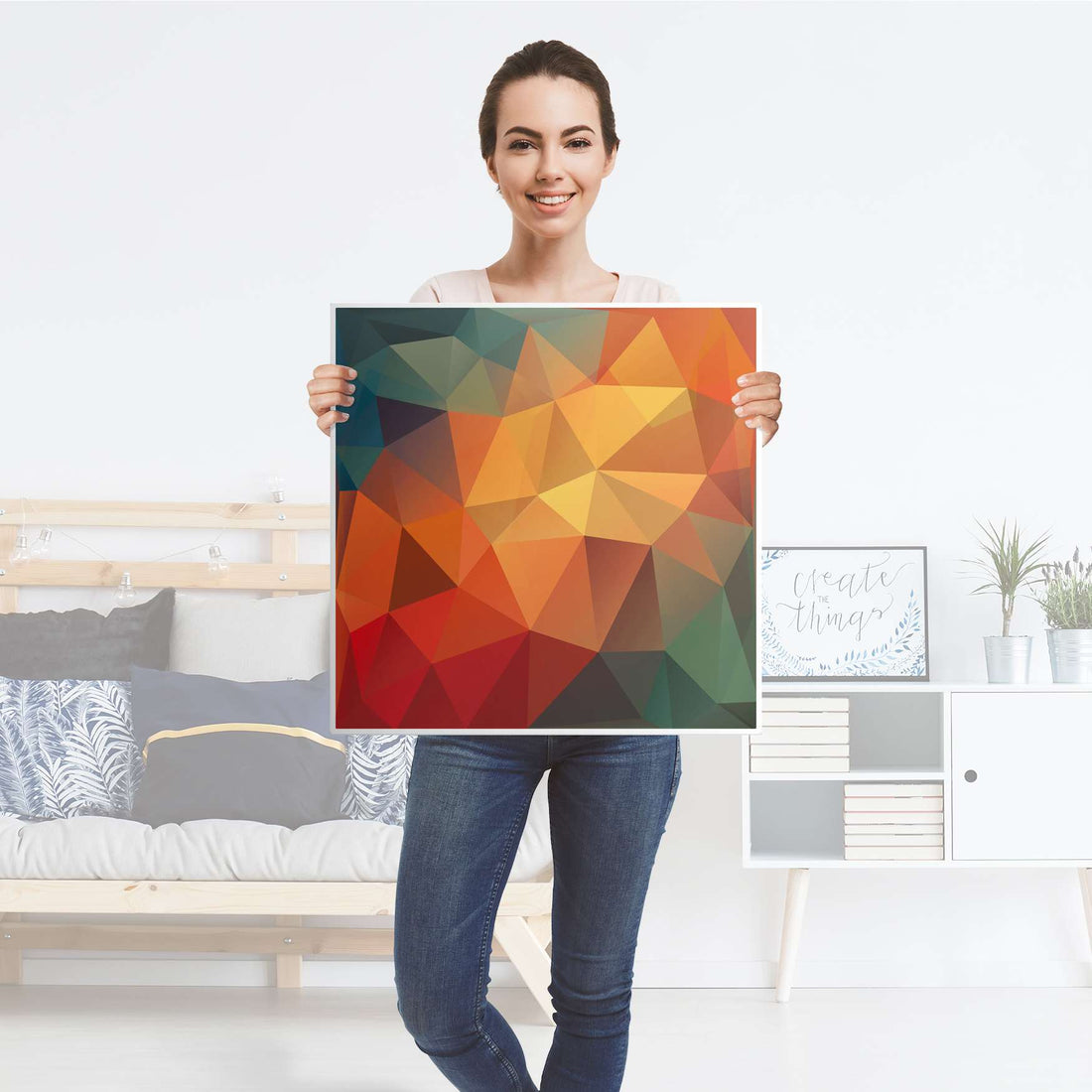 Möbel Klebefolie Polygon - IKEA Hemnes Beistelltisch 55x55 cm - Folie