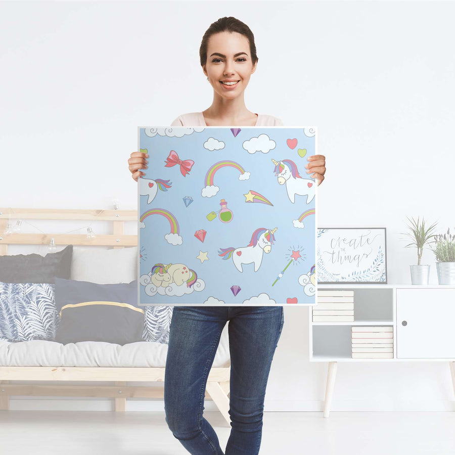 Möbel Klebefolie Rainbow Unicorn - IKEA Hemnes Beistelltisch 55x55 cm - Folie