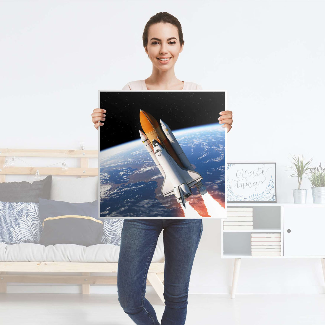 Möbel Klebefolie Space Traveller - IKEA Hemnes Beistelltisch 55x55 cm - Folie