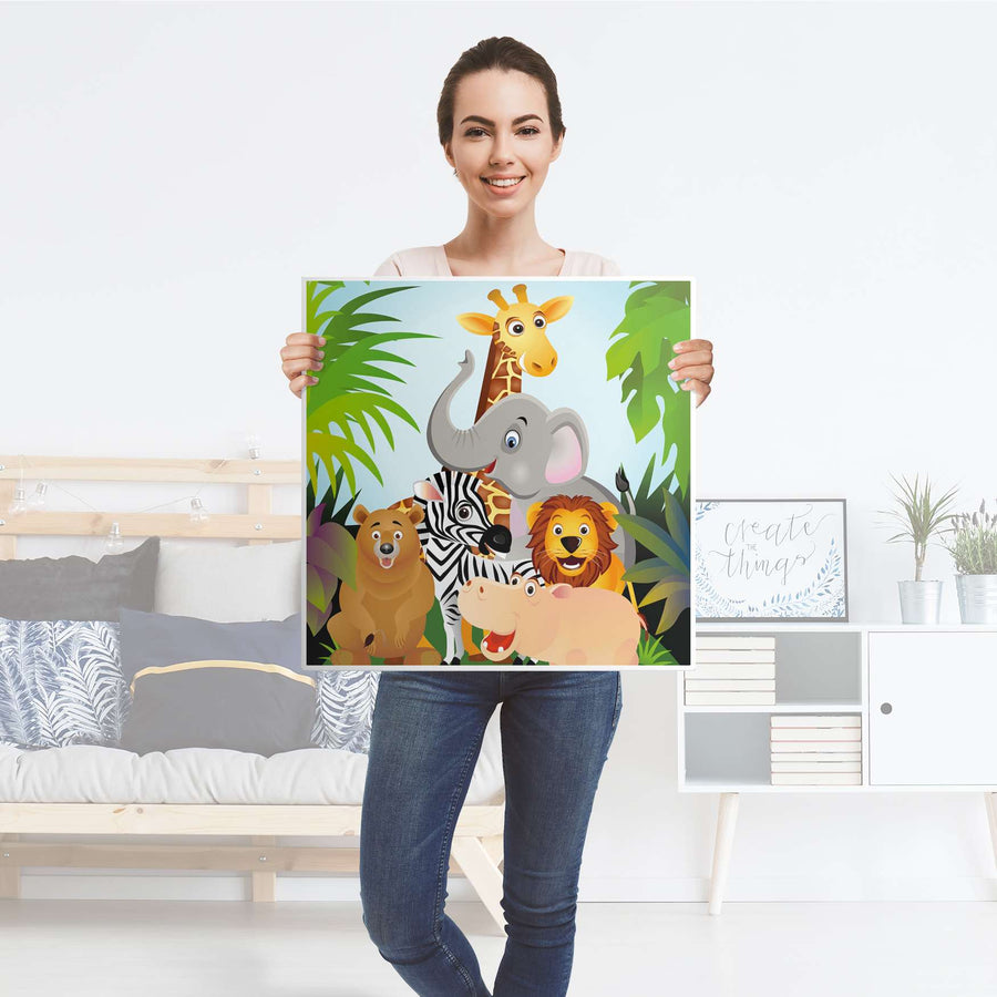 Möbel Klebefolie Wild Animals - IKEA Hemnes Beistelltisch 55x55 cm - Folie