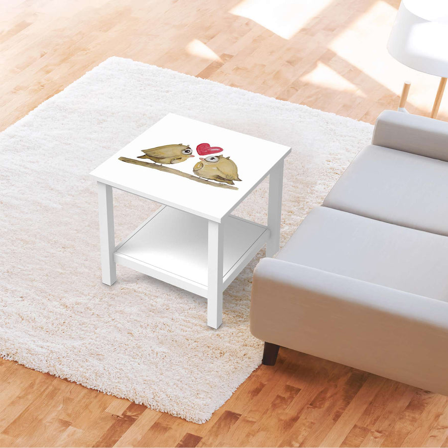 Möbel Klebefolie 2 kleine Eulen - IKEA Hemnes Beistelltisch 55x55 cm - Kinderzimmer