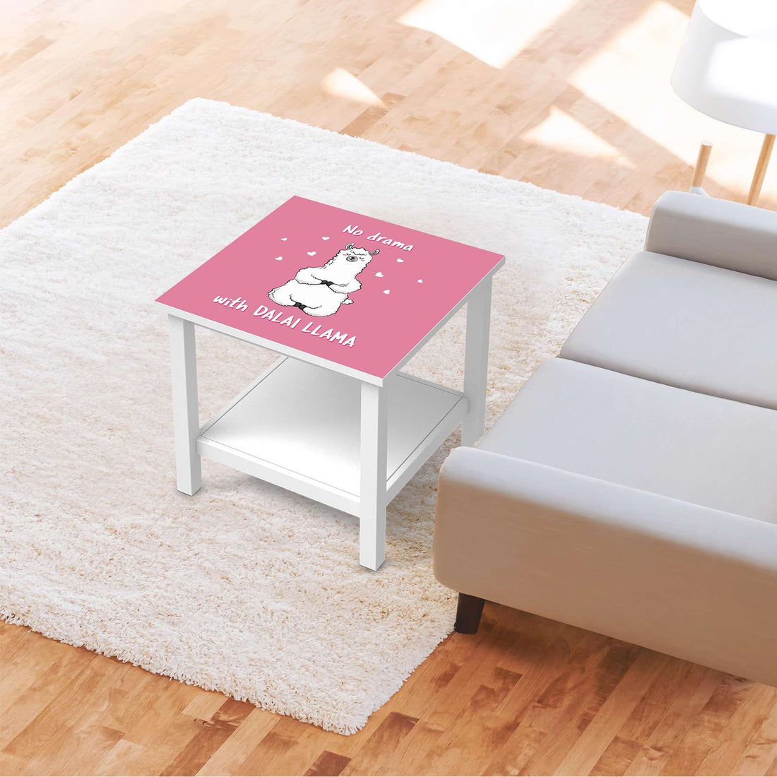 Möbel Klebefolie Dalai Llama - IKEA Hemnes Beistelltisch 55x55 cm - Kinderzimmer