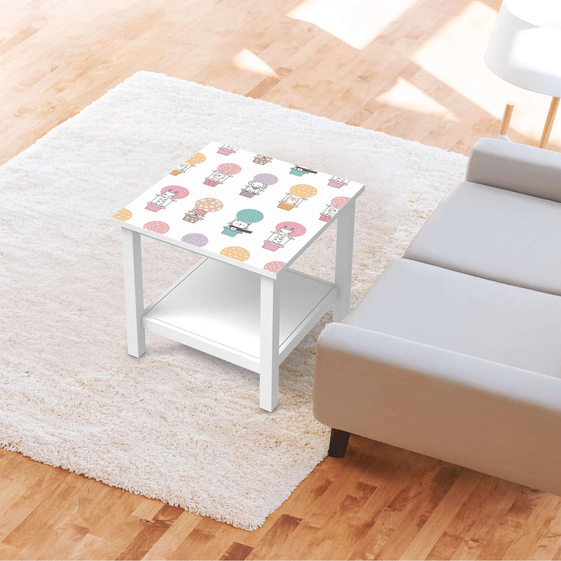 Möbel Klebefolie Flying Animals - IKEA Hemnes Beistelltisch 55x55 cm - Kinderzimmer