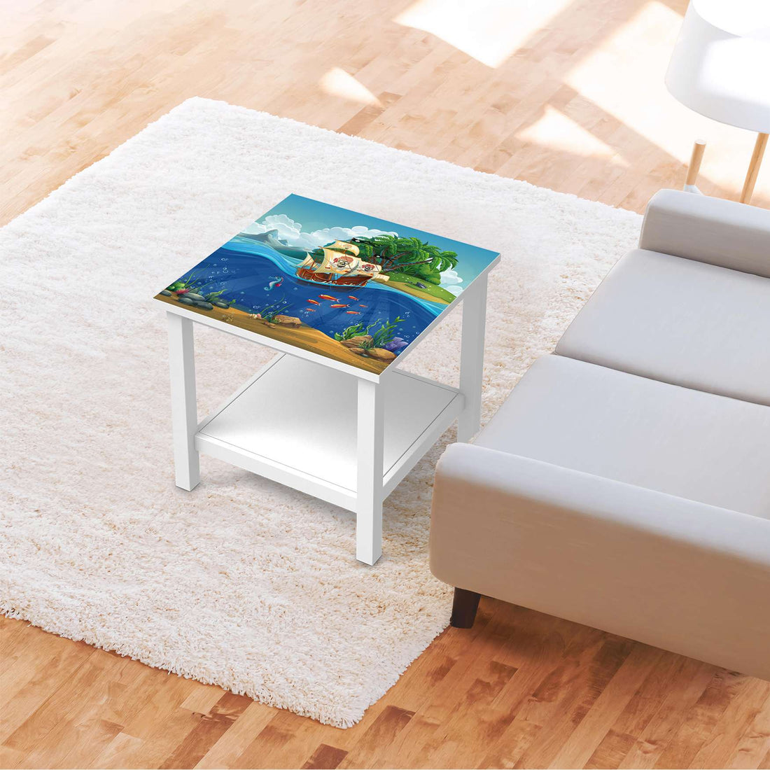Möbel Klebefolie Pirates - IKEA Hemnes Beistelltisch 55x55 cm - Kinderzimmer