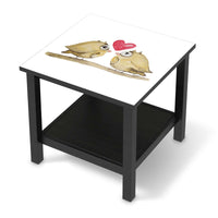 Möbel Klebefolie 2 kleine Eulen - IKEA Hemnes Beistelltisch 55x55 cm - schwarz