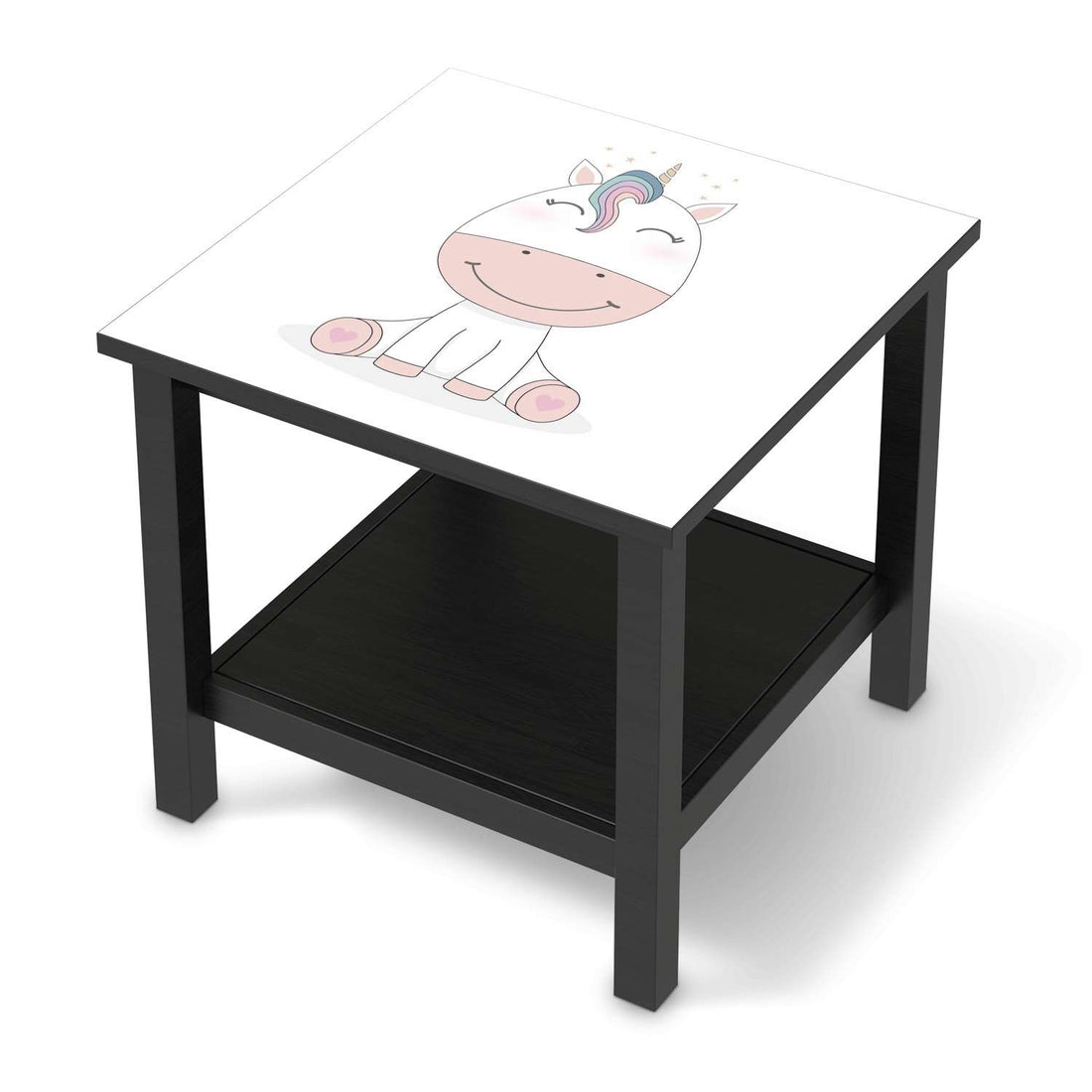 Möbel Klebefolie Baby Unicorn - IKEA Hemnes Beistelltisch 55x55 cm - schwarz