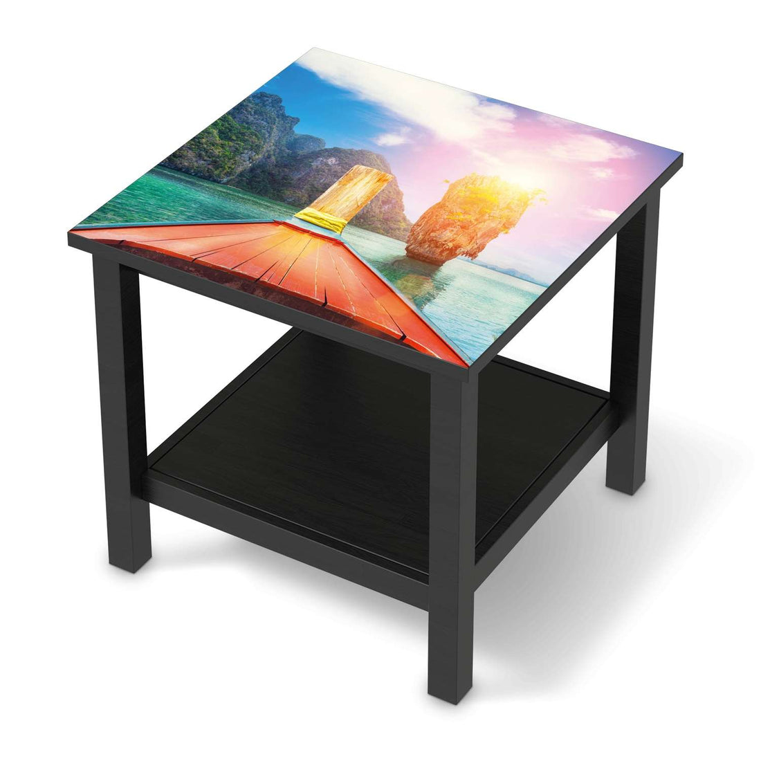 Möbel Klebefolie Blue Water Lagoon - IKEA Hemnes Beistelltisch 55x55 cm - schwarz