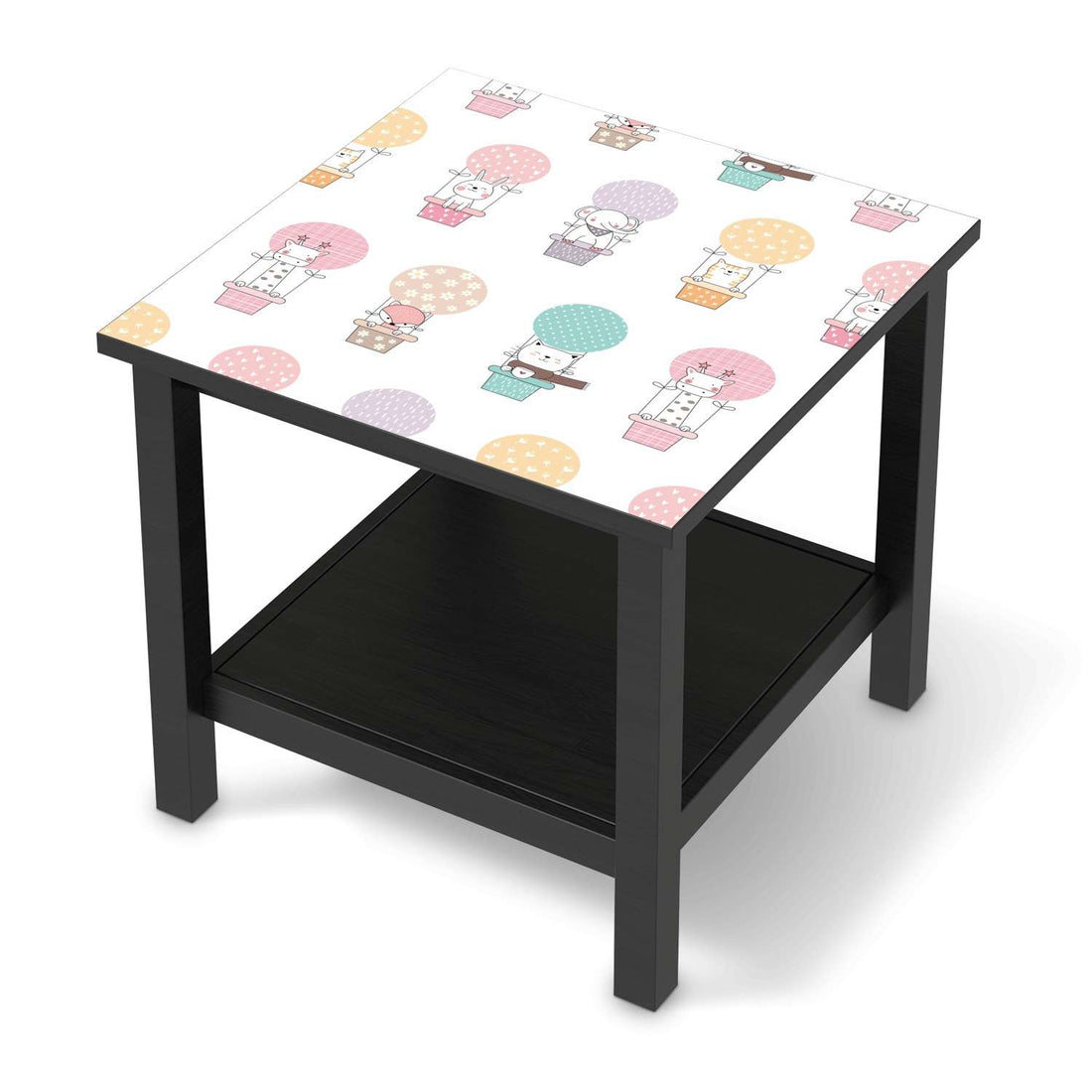 Möbel Klebefolie Flying Animals - IKEA Hemnes Beistelltisch 55x55 cm - schwarz