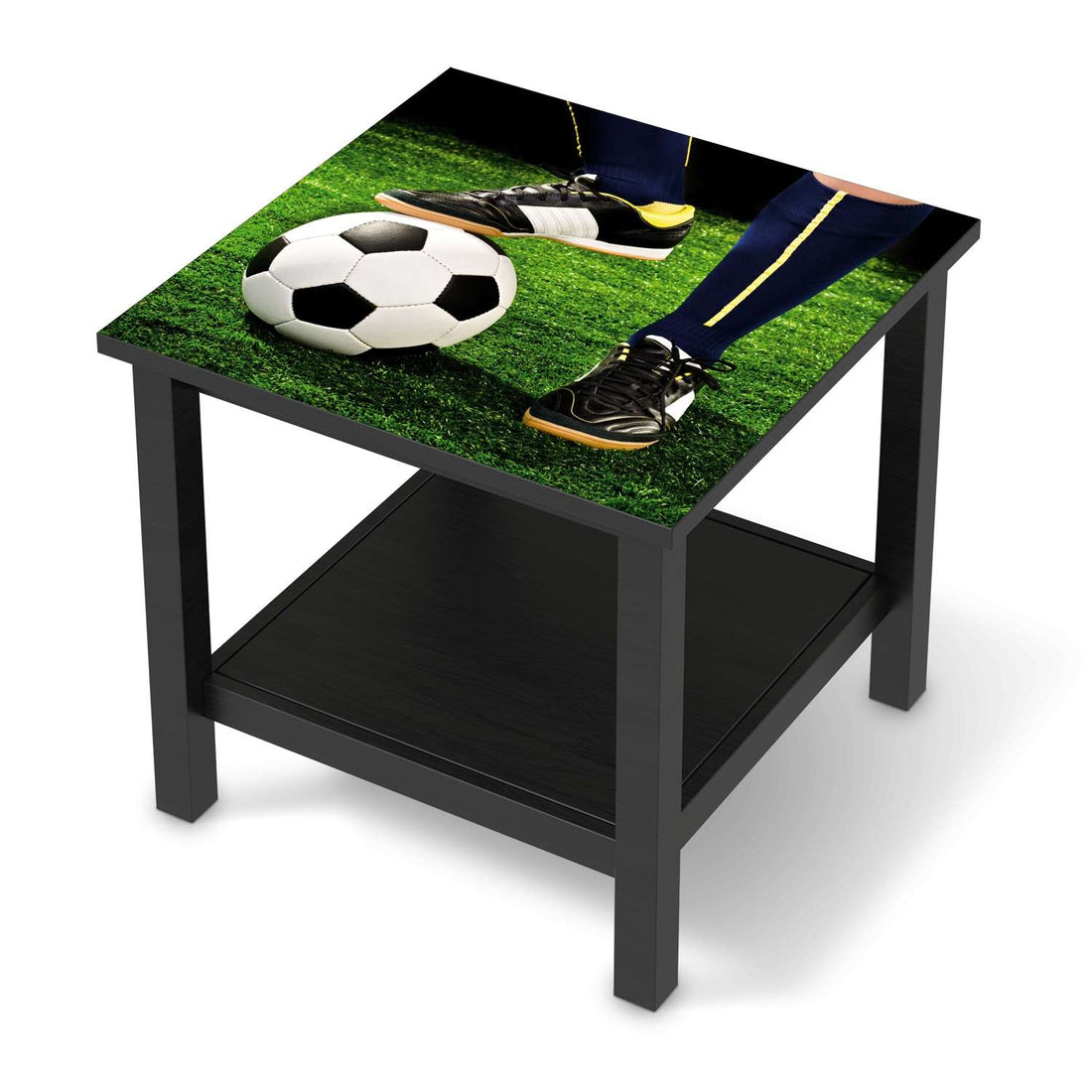 Möbel Klebefolie Fussballstar - IKEA Hemnes Beistelltisch 55x55 cm - schwarz