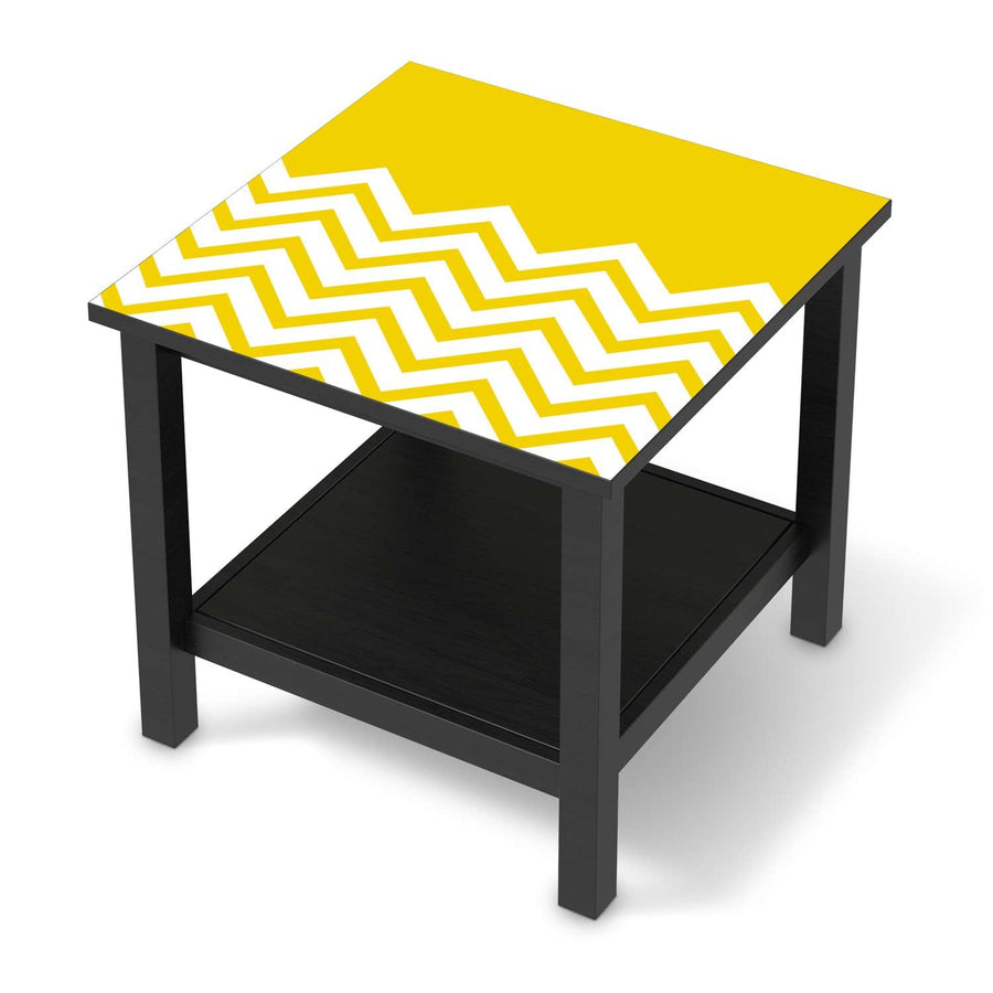 Möbel Klebefolie Gelbe Zacken - IKEA Hemnes Beistelltisch 55x55 cm - schwarz