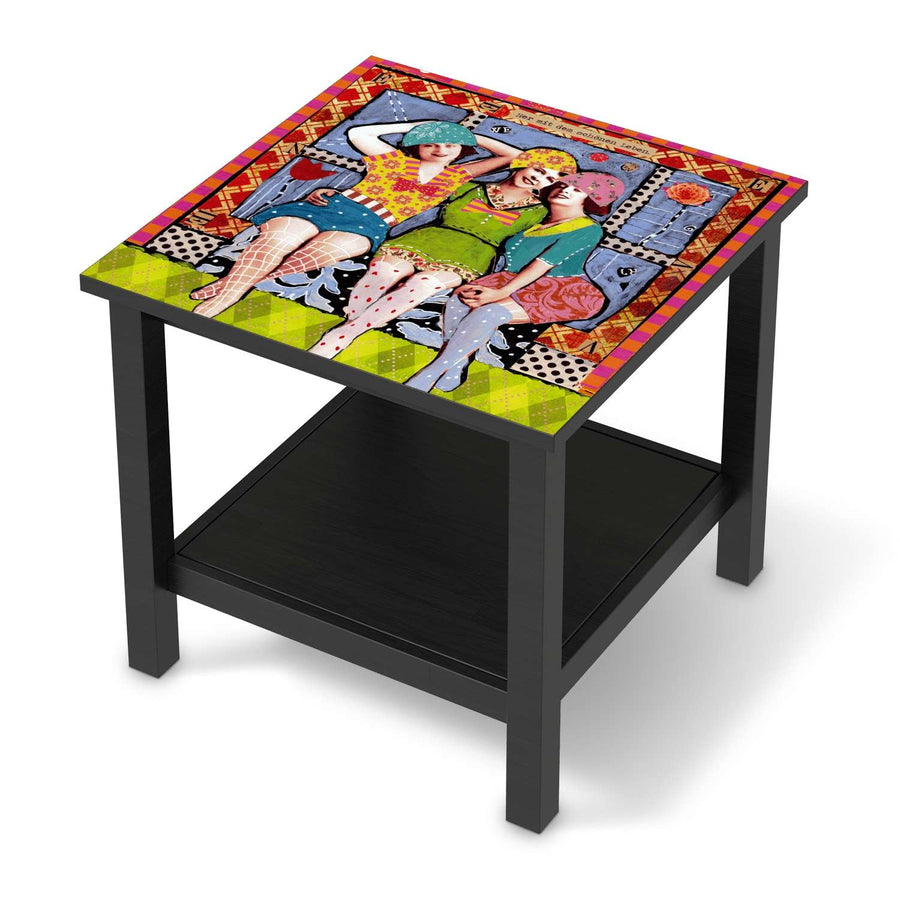 Möbel Klebefolie Her mit dem schönen Leben - IKEA Hemnes Beistelltisch 55x55 cm - schwarz