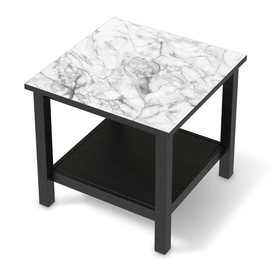 Möbel Klebefolie Marmor weiß - IKEA Hemnes Beistelltisch 55x55 cm - schwarz