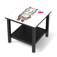 Möbel Klebefolie Nilpferd mit Herz - IKEA Hemnes Beistelltisch 55x55 cm - schwarz