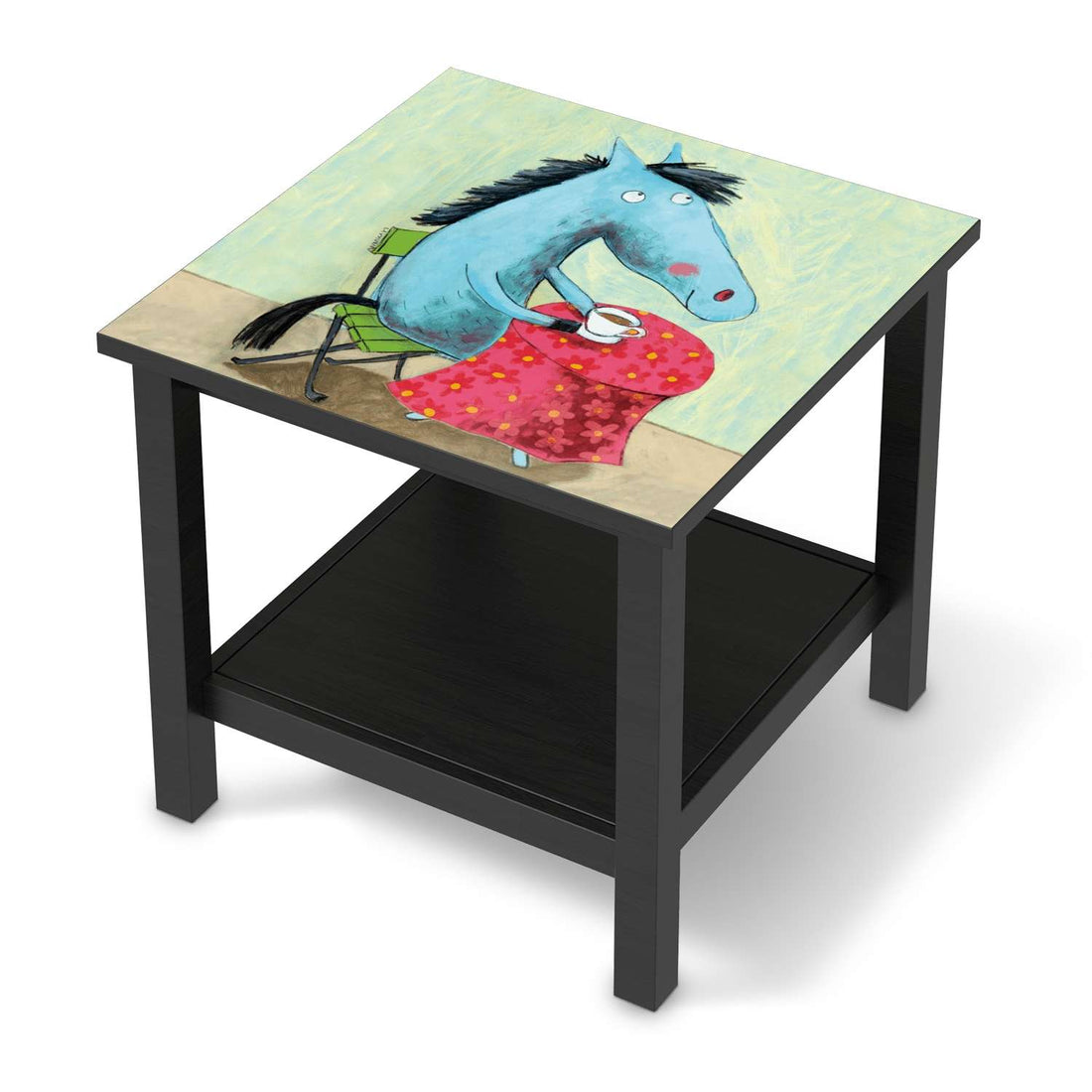Möbel Klebefolie Pferd - IKEA Hemnes Beistelltisch 55x55 cm - schwarz