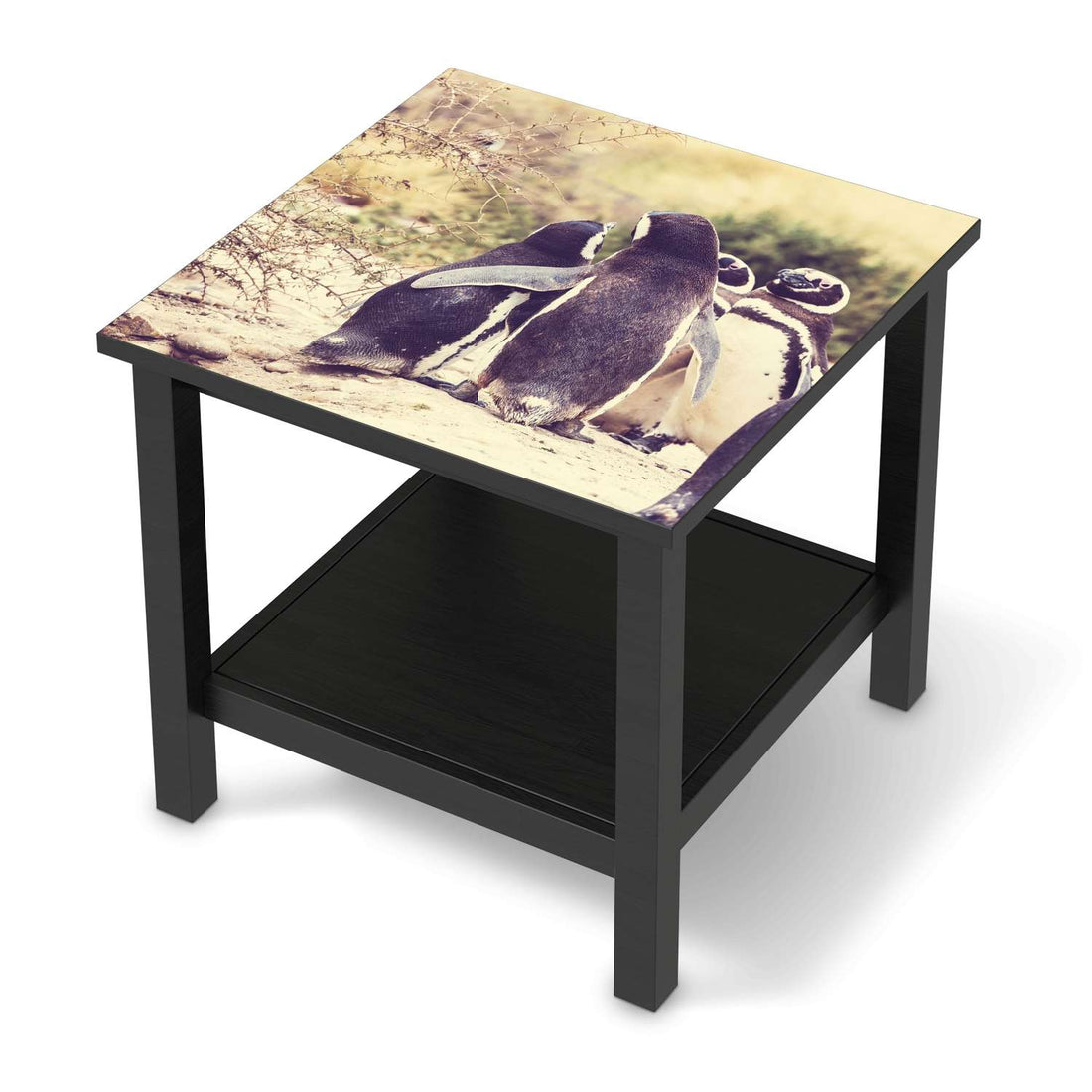 Möbel Klebefolie Pingu Friendship - IKEA Hemnes Beistelltisch 55x55 cm - schwarz