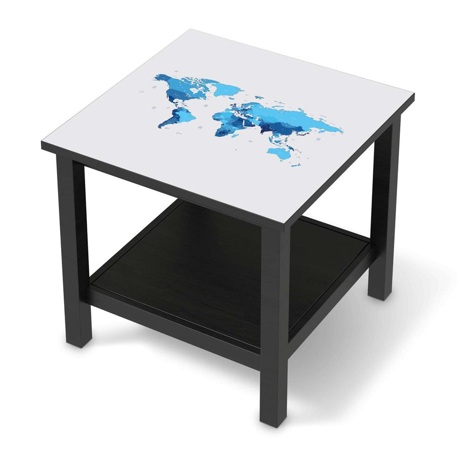 Möbel Klebefolie Politische Weltkarte - IKEA Hemnes Beistelltisch 55x55 cm - schwarz