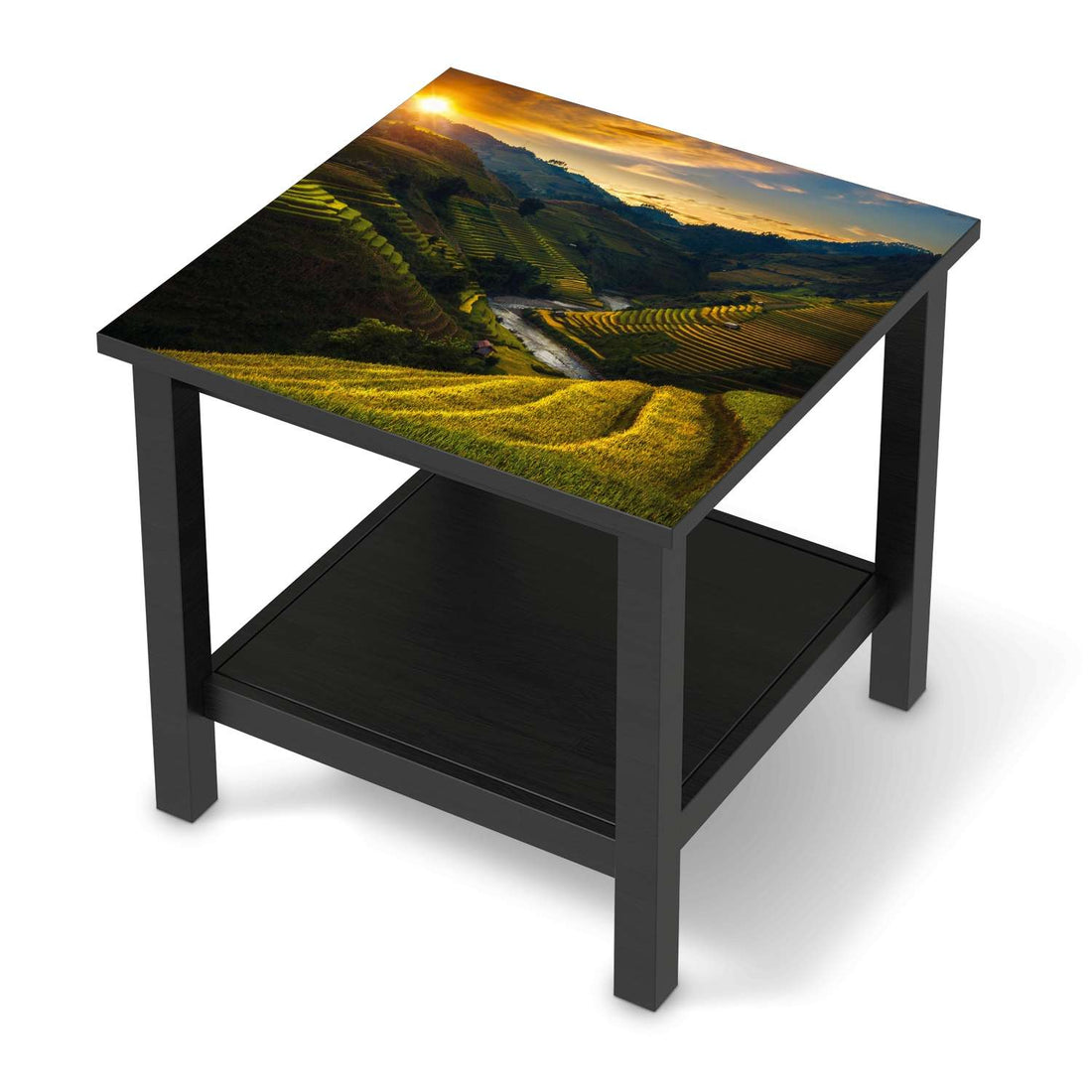 Möbel Klebefolie Reisterrassen - IKEA Hemnes Beistelltisch 55x55 cm - schwarz