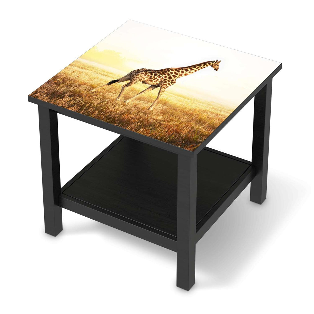 Möbel Klebefolie Savanna Giraffe - IKEA Hemnes Beistelltisch 55x55 cm - schwarz