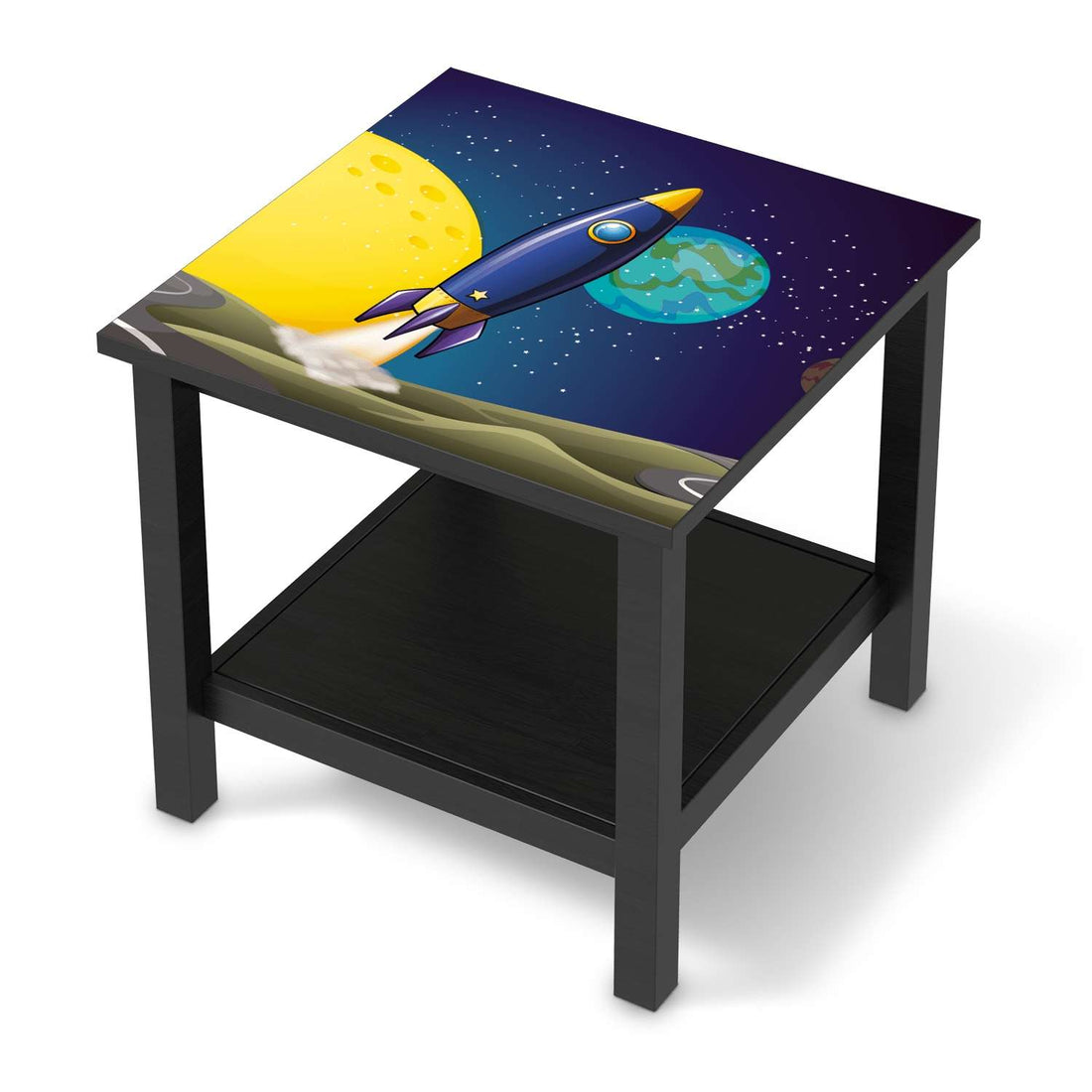 Möbel Klebefolie Space Rocket - IKEA Hemnes Beistelltisch 55x55 cm - schwarz