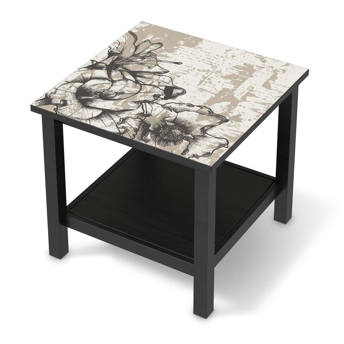 Möbel Klebefolie Styleful Vintage 1 - IKEA Hemnes Beistelltisch 55x55 cm - schwarz