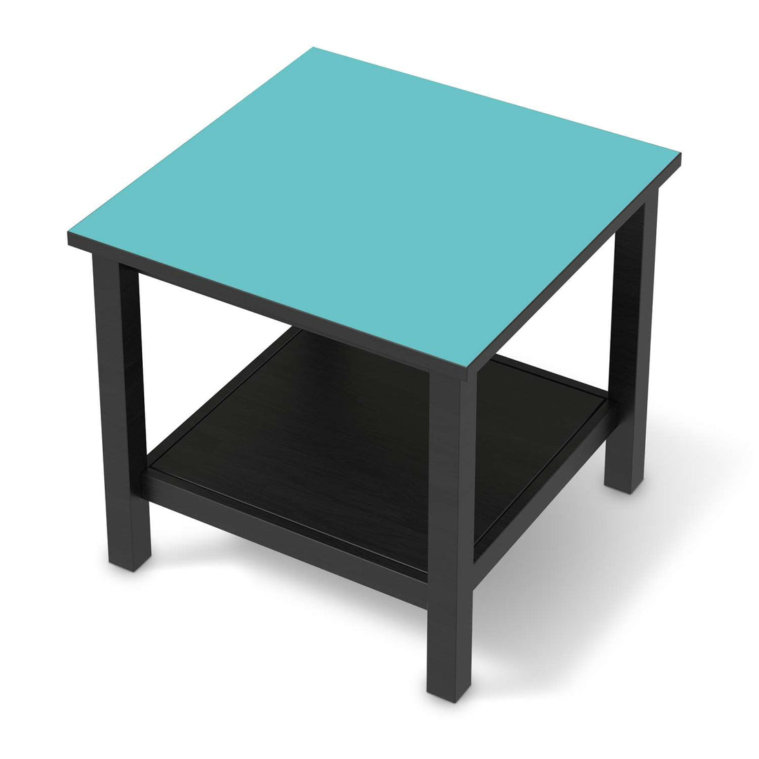 Möbel Klebefolie Türkisgrün Light - IKEA Hemnes Beistelltisch 55x55 cm - schwarz