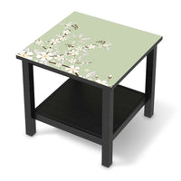Möbel Klebefolie White Blossoms - IKEA Hemnes Beistelltisch 55x55 cm - schwarz