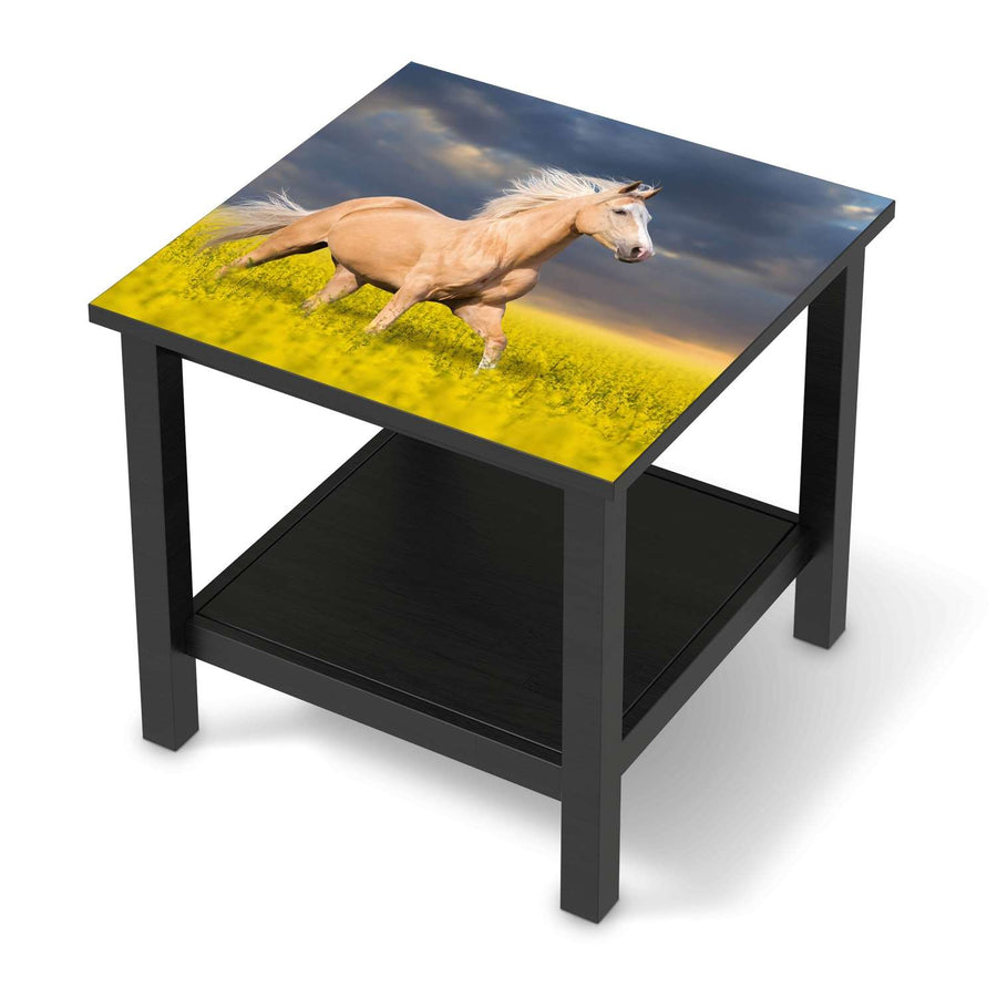 Möbel Klebefolie Wildpferd - IKEA Hemnes Beistelltisch 55x55 cm - schwarz