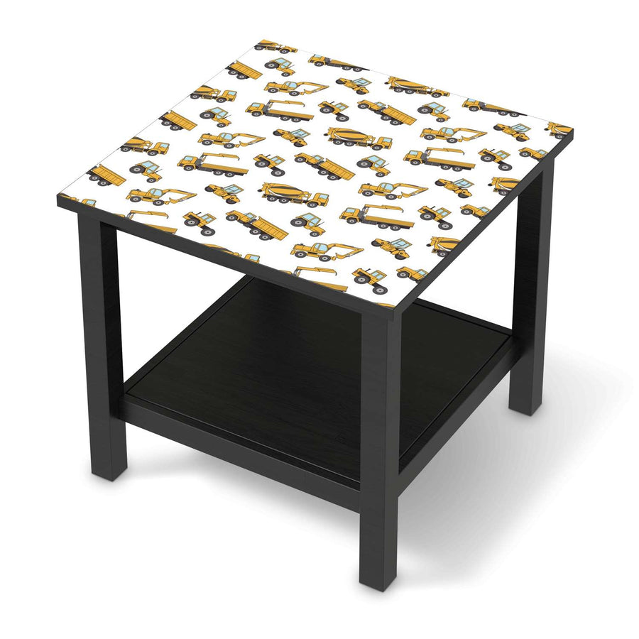 Möbel Klebefolie Working Cars - IKEA Hemnes Beistelltisch 55x55 cm - schwarz