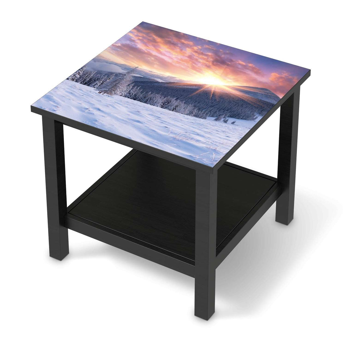 Möbel Klebefolie Zauberhafte Winterlandschaft - IKEA Hemnes Beistelltisch 55x55 cm - schwarz