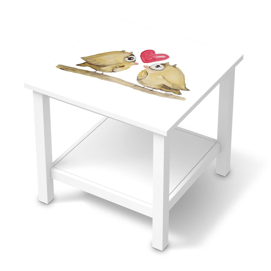 Möbel Klebefolie 2 kleine Eulen - IKEA Hemnes Beistelltisch 55x55 cm  - weiss