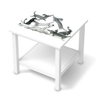 Möbel Klebefolie Akrobaten Dackel - IKEA Hemnes Beistelltisch 55x55 cm  - weiss
