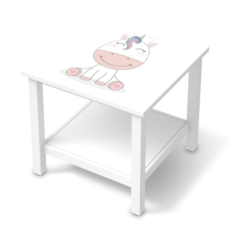 Möbel Klebefolie Baby Unicorn - IKEA Hemnes Beistelltisch 55x55 cm  - weiss