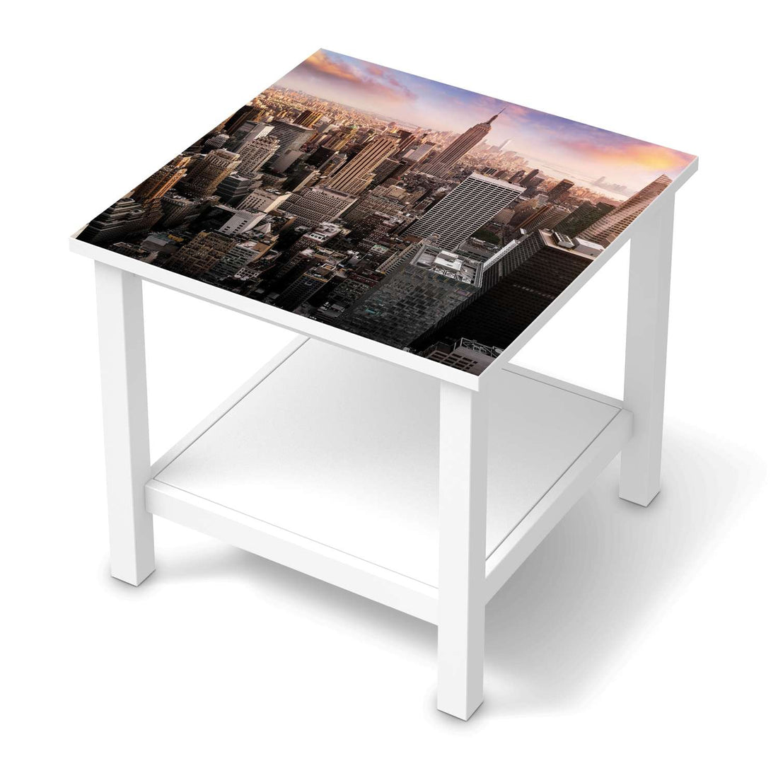 Möbel Klebefolie Big Apple - IKEA Hemnes Beistelltisch 55x55 cm  - weiss