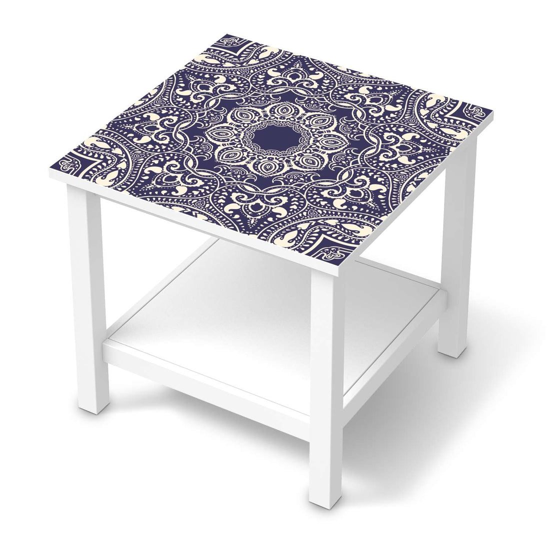Möbel Klebefolie Blue Mandala - IKEA Hemnes Beistelltisch 55x55 cm  - weiss