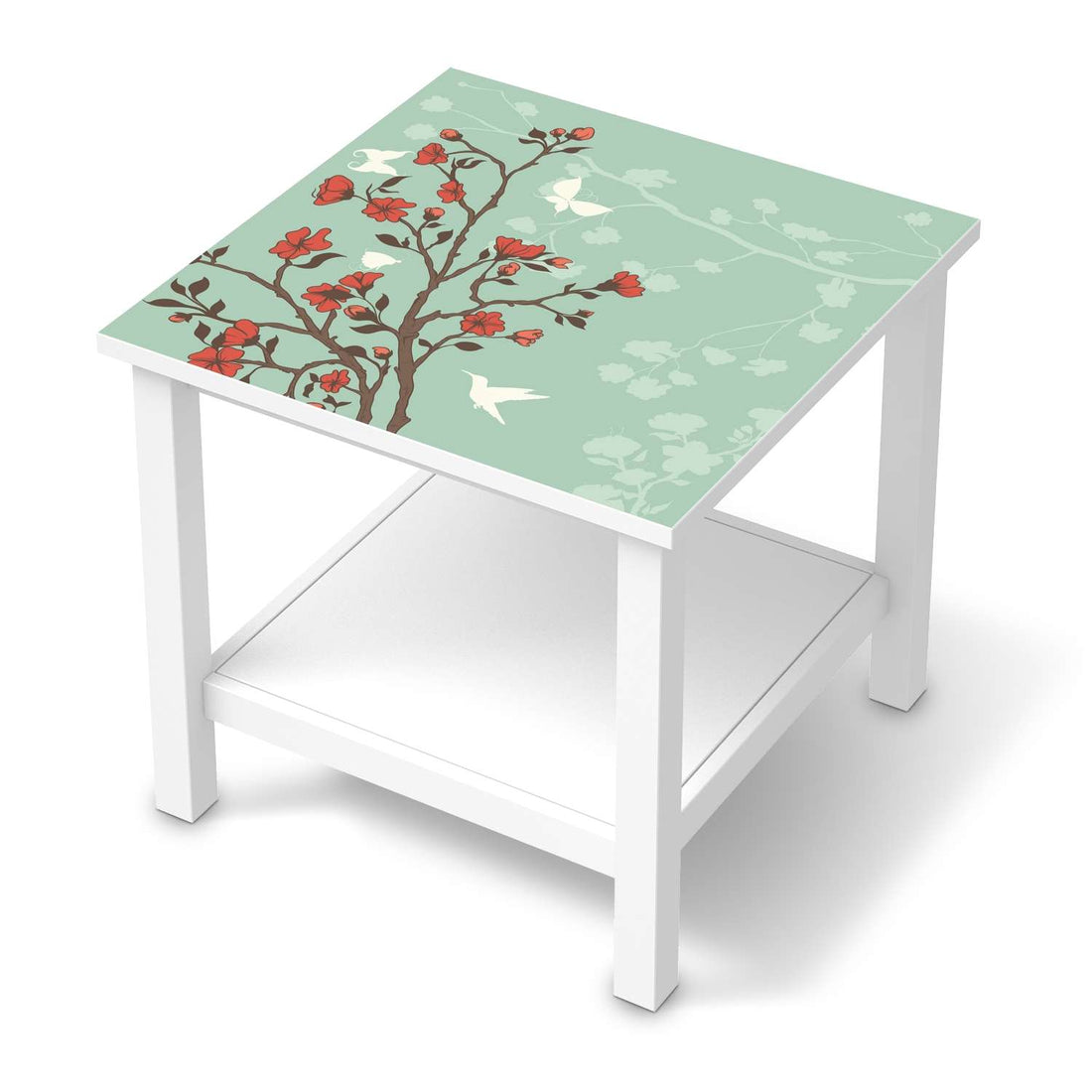 Möbel Klebefolie Blütenzauber - IKEA Hemnes Beistelltisch 55x55 cm  - weiss